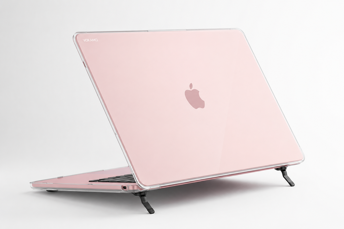 Frosted clear hard-shell cover on a MacBook, new at Access Electronics Namibia