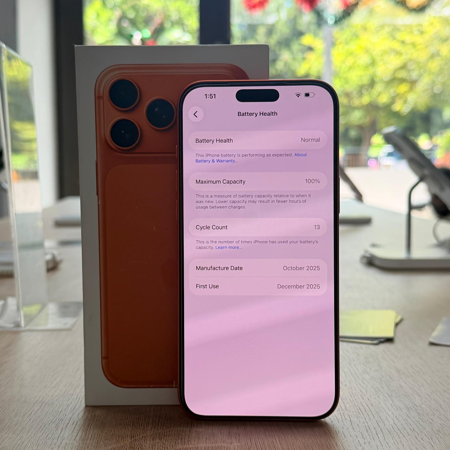 Used iPhone 17 Pro Max 256GB - Cosmic Orange/BH - 100%