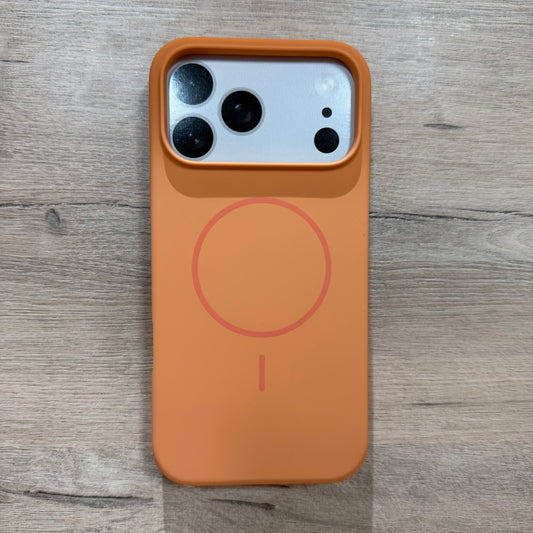 iPhone 17 Pro Max (Silicone Magnetic Case) - Orange