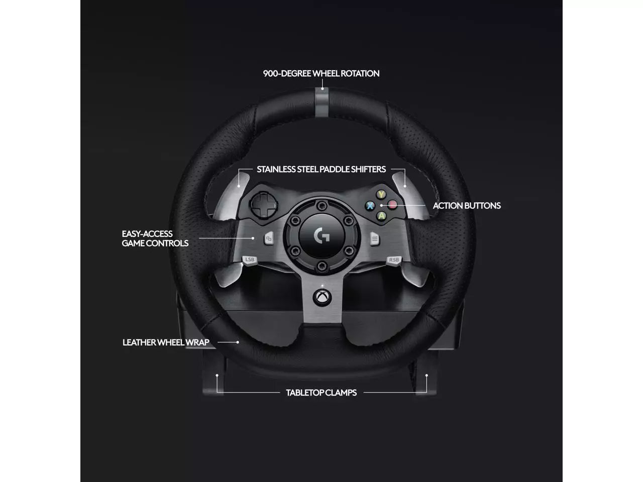 XBox Logitech G920 Racing Wheel- Black