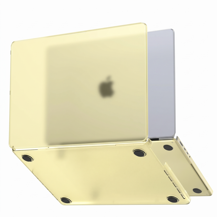 MacBook Neo A18 Pro frosted yellow cover - top and bottom shell